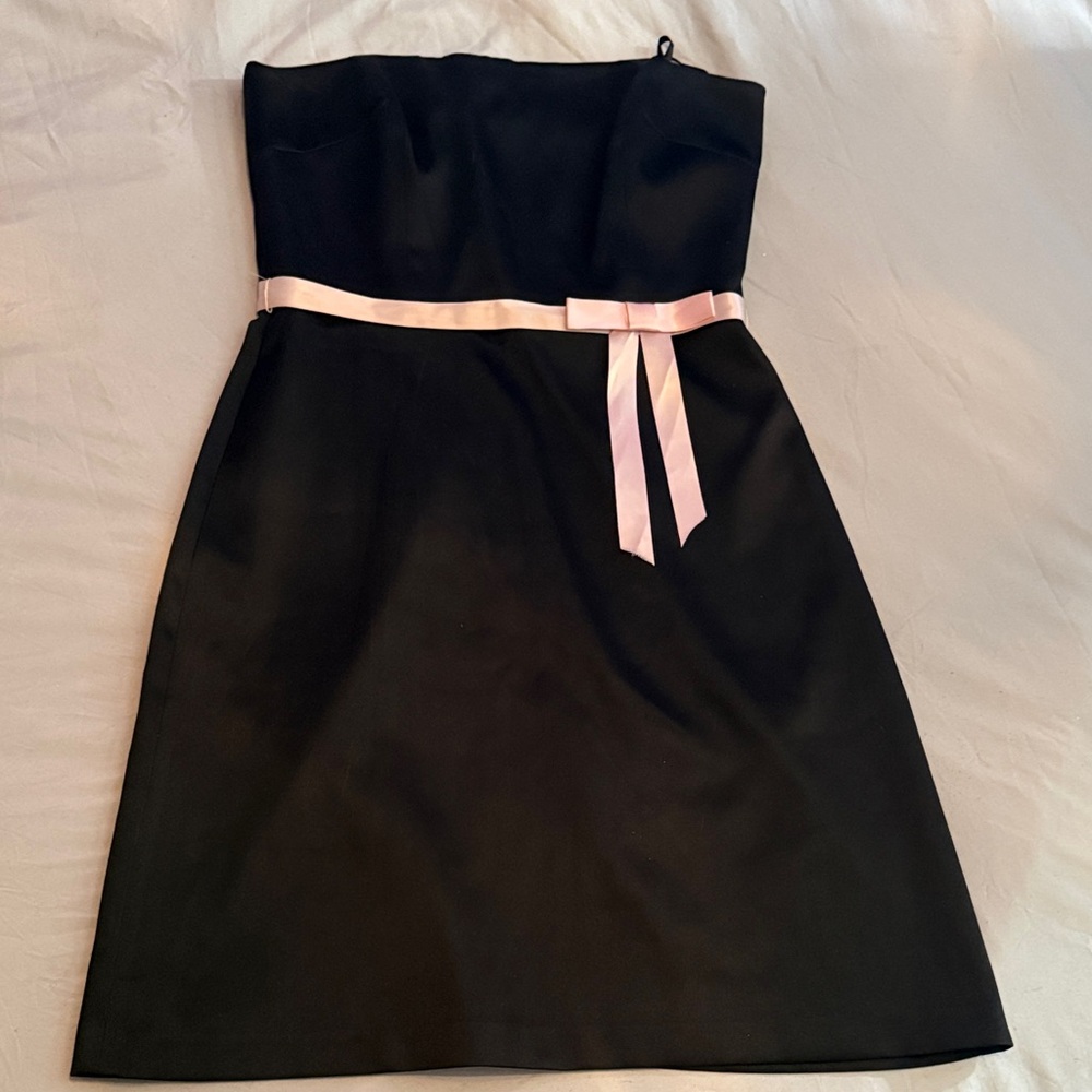 Elegant Black Dress with Pink Accent